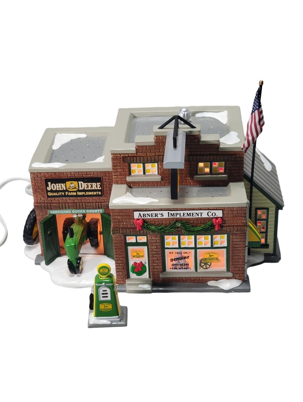 Department 56 Bucks County #55052 John Deere Abner's Implement Co. Garage Gas